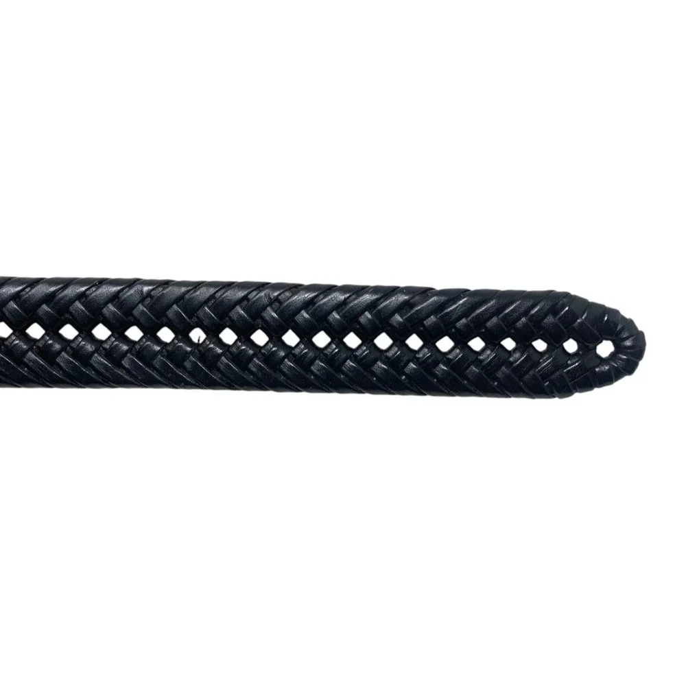 Dockers Mens Black Bonded Leather Woven Belt Size 38 Classic Business Career
